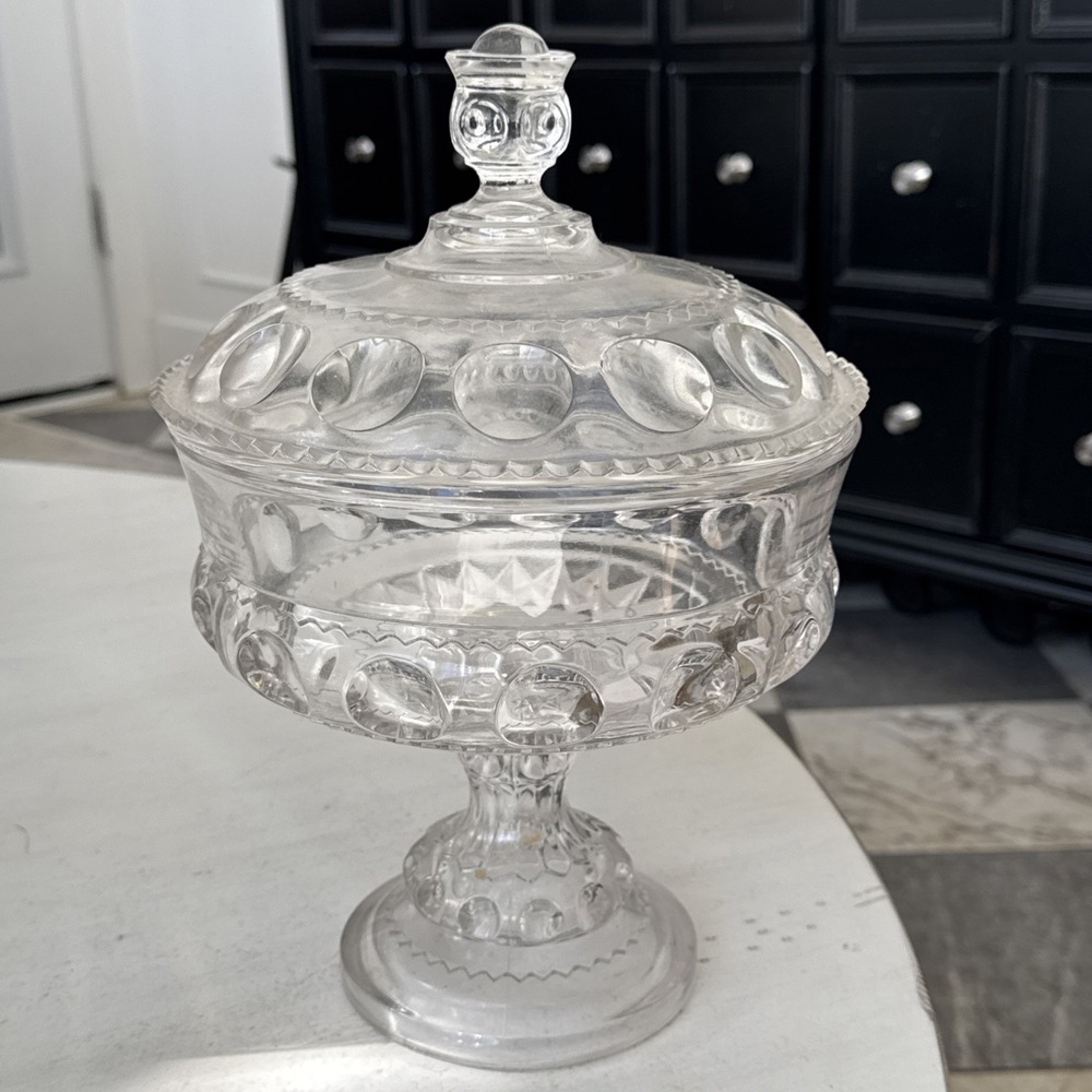 EAPG Footed Compote Candy Dish Large: 11.5" Tall & 8" Dia